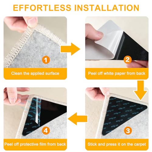 SIXRARI Fita de tapete de 16 peças, prendedor de tapete para pisos de madeira, almofadas antiderrapa