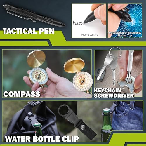 Gifts for Men Dad Him Christmas, Survival Kit 17 in 1, Emergency Survival Gear and Equipment for Fishing Hunting,Christmas Stocking Stuffers, Camping Accessories, Cool Gadget - Image 6