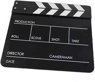 Black Acrylic Clapper Board Film Directors Clapboard for Boy Girl Role Scene Recording and Photo Props for Parties and Festivals