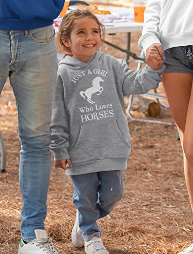 Just A Girl Who Loves Horses Hoodie Horse Lover Gifts Girls Kids Hoodies Medium Gray #TOP4