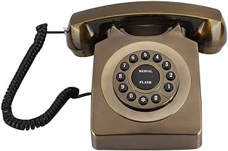 Ciglow Antique Bronze Telephone, Retro Desktop Landline Phone with Buttons, Home Office Hotel Old Fashion Classic Vintage Cored Phone