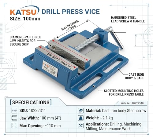 Miniatura 2 de Katsu Tornillo De Banco De Prensa De Taladro 4 100mm Pilar Banco Taladro Vice Abrazadera Para Mantenimiento De Maquinaria De Fresadora De Taller Rango Económico 40227540