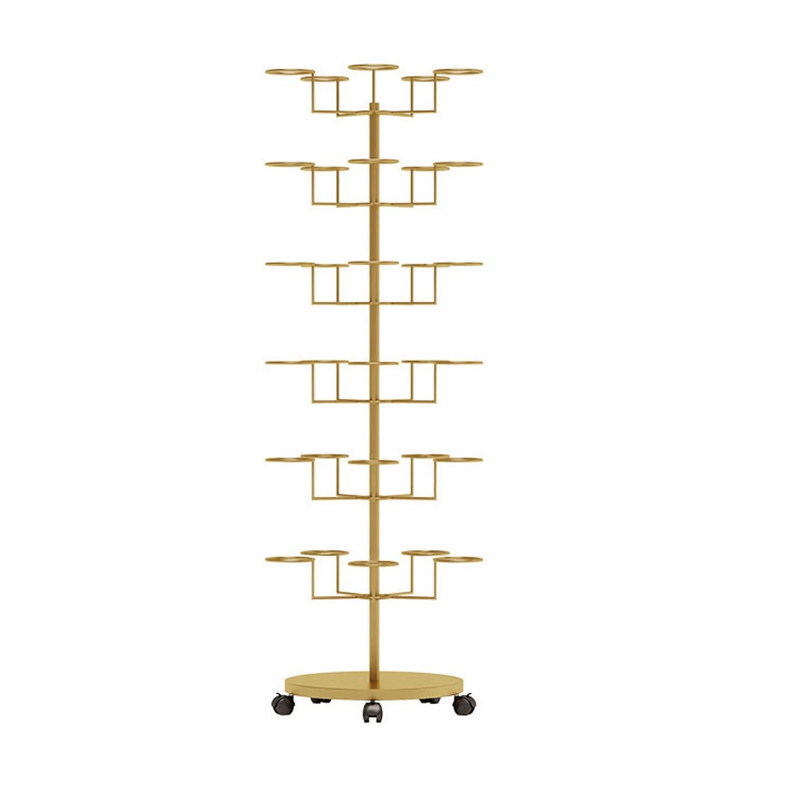 Clothing Rack ﻿Hat Stand with Storage, Multi-Tier Hanger for Shop Display and Organization(30 hat holders)(Gold)