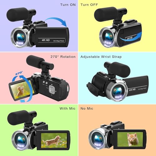 Rawiemy YYB -8162PLUS-8-1 Video Camera Camcorder Hd 4K 48Mp Video Recorder Camera Vlogging Camera For Youtube Camcorders Video Camera For Kids With 3.0 Inch Lcd Screen,18X Digital Zoom And 32G Sd Card thumb #4