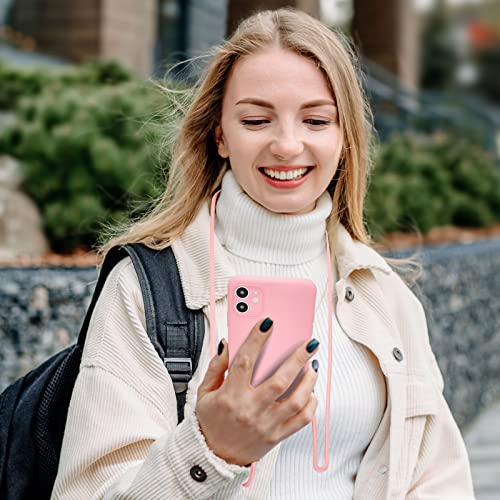 UEEBAI Crossbody Lanyard Case for iPhone 16 Pro Max, Silicone Phone Cover with Adjustable Neck Strap Phone Sling Crossbody Shockproof Protective Case - Pink by UEEBAI - Image 7