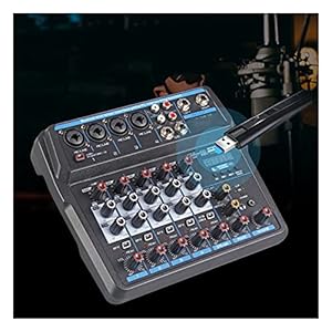 6-kanaals Draagbare Digitale Audio-mixerconsole Met Geluidskaart, Bluetooth, Usb, 48v Phantom Power Voor Dj Pc-opname