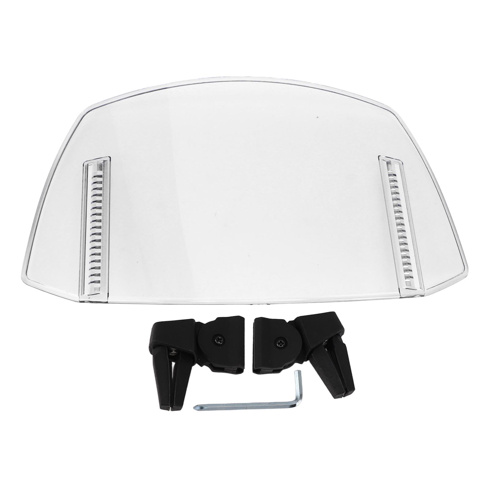 Tissting Déflecteur de Vent de Moto Réglable à Clipser 29 x 22 cm Extension de Pare-Brise de Moto en ABS pour MT07 MT09 MT10 R1 R3 FZ6 TMAX530 TMAX 500 (Blanc)
