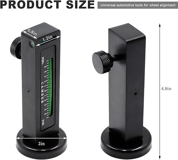 Adjustable Magnetic Gauge Tool, Camber Castor Strut Wheel Alignment Automotive Tire Repair Tool, Wheel Hub Allignment Instrument Magnetic Gauge Tool for Car RV Truck Camber (Black)