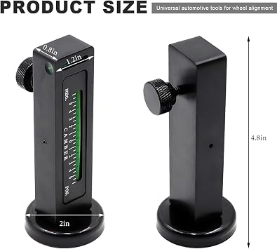 Adjustable Magnetic Gauge Tool, Camber Castor Strut Wheel Alignment Automotive Tire Repair Tool, Wheel Hub Allignment Instrument Magnetic Gauge Tool for Car RV Truck Camber (Black)