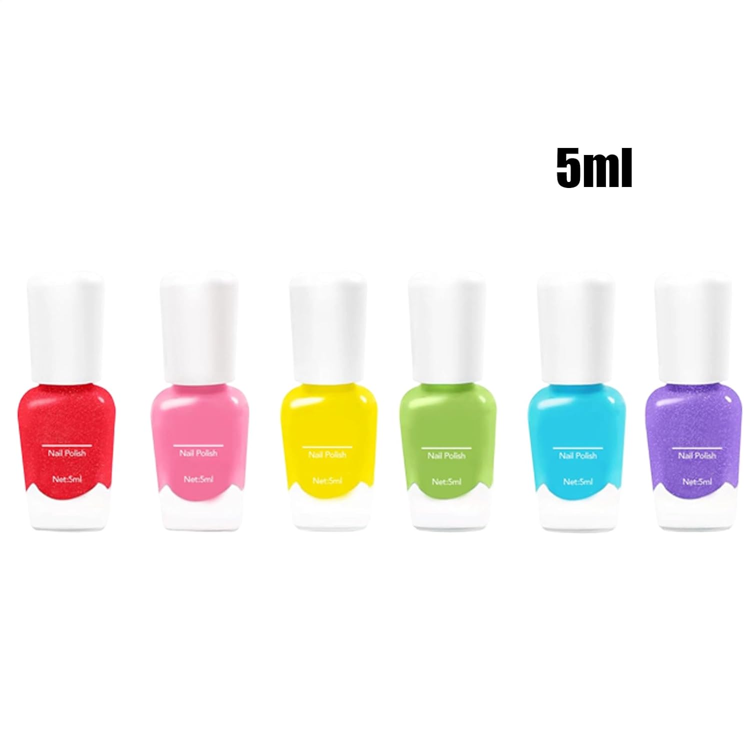 Fingernail Polishing Gel Toys, 5mlx6 Piece Quick Dry Peel Off Kit, Kids Creative Manicure Accessories, Playing, Decorating, Gifting, Party, Salon, Birthday