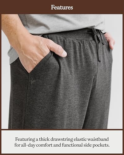 Cozy Earth Men’s Stretch-Knit Pajama Pants with Elastic Drawstring Waist & Side Pockets4