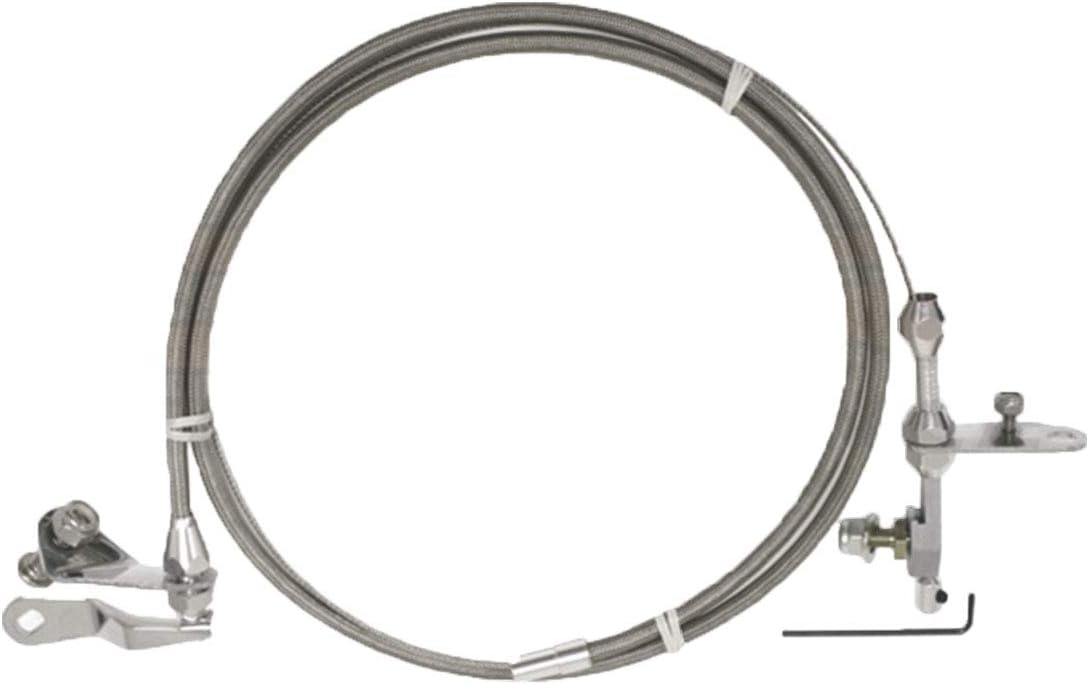 Cobra- Tek - CBK-HZ-2012, Compatible for Ford C-6 C6 Transmission Kickdown Cable Kit Stainless Steel Braided Kickdown Cable Detent Transmission Trans For Chrysler 727.