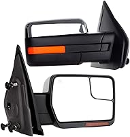 Vista 27 de Juego de espejos laterales montados Compatible con Ford E150 E250 E350 E450 E550 Van 2002-2008, plegable manual, sin calefacción, luz de charco