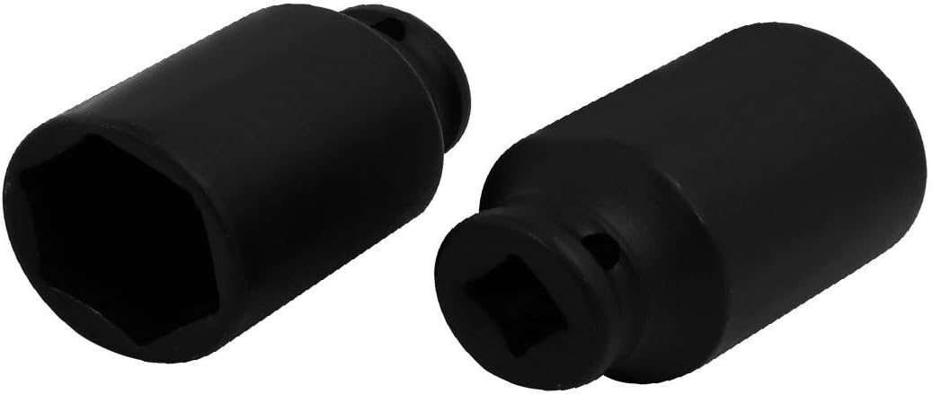 New Lon0167 1/2-inch Square Drive 79mm length 32mm 6 Point CR-MO Hex Impact Socket 2pcs(1/2' Square Drive 79mm Länge 32mm 6 Punkt CR-MO Sechskantschlagsockel 2tlg