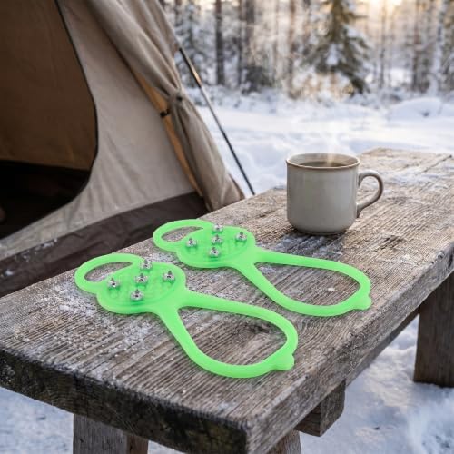 Crampones de tracción de 5 dientes para botas de senderismo y nieve talla 35-45 6