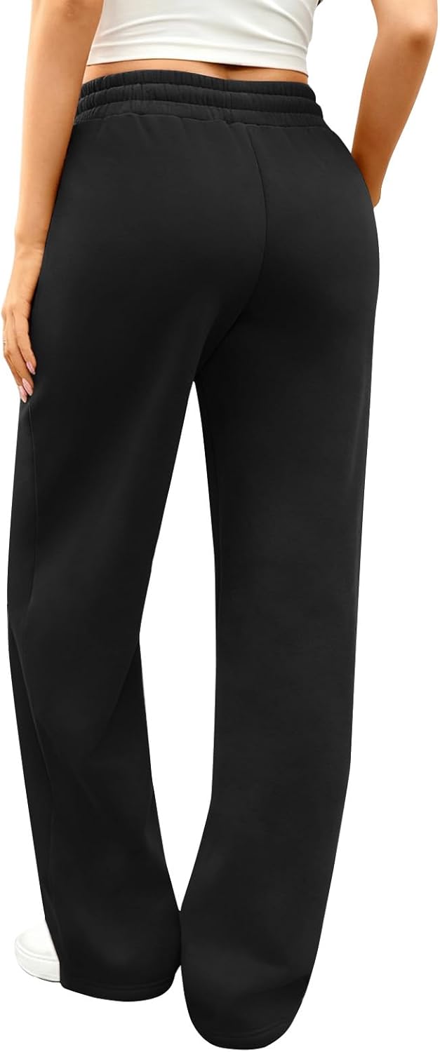 Gumipy Wide Leg Sweatpants Women Fleece Lined Baggy Sweatpants High Waisted Drawstring Joggers Workout Athletic Sweat Pants - Image 4