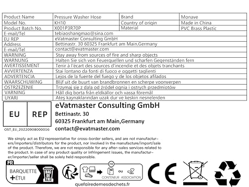 Monave 10m Pressure Washer Hose Compatible with Karcher Pressure Washer K2 K3 K4 K5 K7 Replacement Hose Pressure Washer Accessories - Image 7