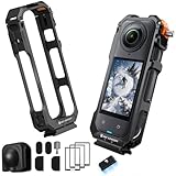 K&F CONCEPT insta360 X5用 ケージ カメラ用マウント フレーム 保護ブラケット マルチ機能ケージ 拡張可能 簡単取り付け CNC加工 全面保護 防風スポンジ付属 アルミ合金製 三脚/自撮り棒/ライト対応