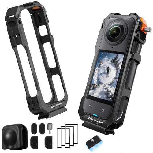 K&F Concept insta360 X5�p �P�[�W �J�����p�}�E���g �t���[�� �ی�u���P�b�g �}���`�@�\�P�[�W �g���\ �ȒP���t�� CNC���H �S�ʕی� �h���X�|���W�t�� �A���~������ �O�r/���B��_/���C�g�Ή�