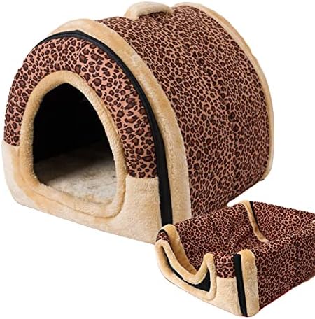LÜZHONG Cozy Cave Dog Bed,Premium Cave Pet Bed for Cats and Small Dogs Calming and Cozy Covered Sleeping Cushion for Cuddlers & Burrowers Style E
