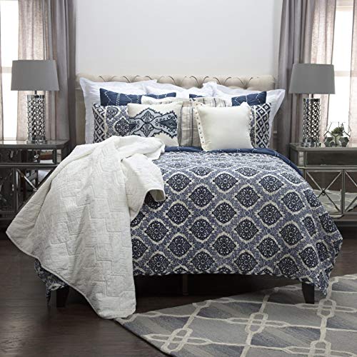 Rizzy Home Bq4212 Quilt, 106"X92", Blue/White/ #TOP28