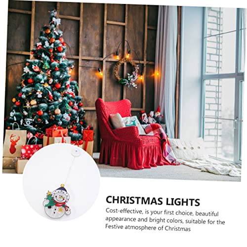 Cabilock 1 PC Ventosa Luz Pendurada Luz LED Luzes Do Boneco De Neve De Natal Luz Noturna Luzes Da Fe