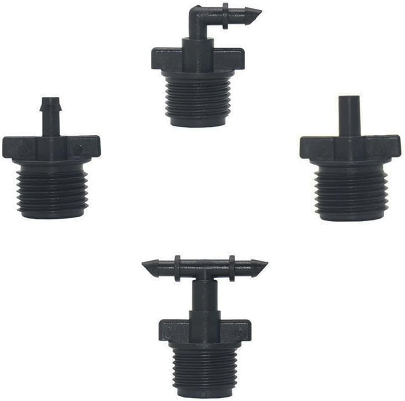 Spray Water Connection 10 4 / 7mm Hose Barb Connectors with 1/2 Inch Male Thread 1/4 Inch 2-Way Water Hose Drip Irrigation System Accessories