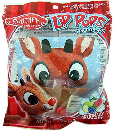 Rudolph The Red-Nosed Reindeer Christmas Lip Pop Lollipops (Pack Of 2) #TOP6