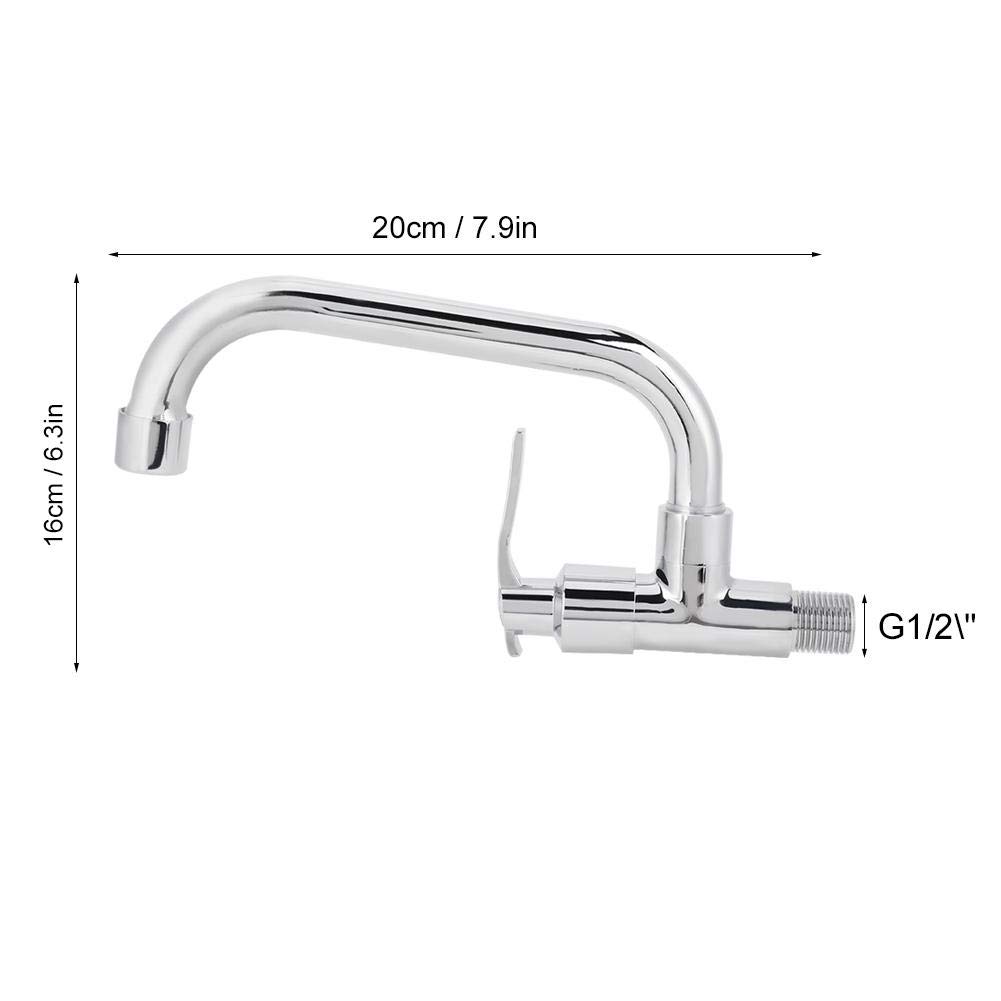 Kran ścienny, G1 / 2in Pojedynczy uchwyt Jeden otwór Komercyjny kran z zimną wodą Bateria zlewozmywakowa do użytku w kuchni domowej (typ B 20 cm)