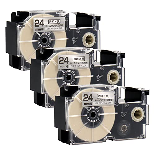 �y���g�i�z�J�V�I�Ή� CASIO�Ή� �l�[�������h�p XR-24X ����/������ ���F24mm �����F8m(�����i�Ɠ���) 3�Z�b�g �݊��e�[�v�J�[�g���b�W �������₷���؂荞�ݓ���