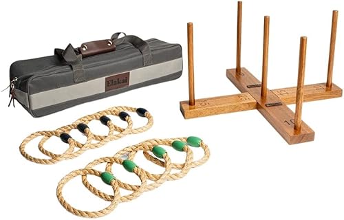 Elakai Juegos al aire libre para adultos y familia, bolsa de transporte premium incluida para lanzar anillos