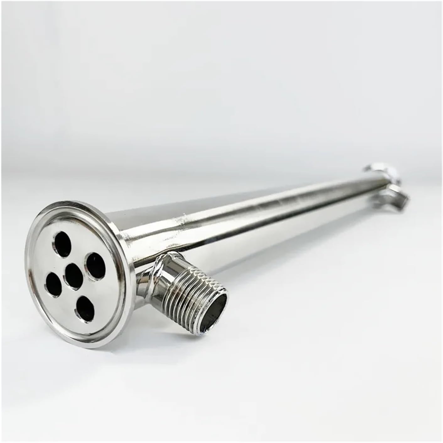 Home & Brewing 1.5" 38mm(OD50.5mm) Tir-clamp Condenser with 1/2" Male Thread for Distillation,Length 450mm,Dephlegmator,Reflux,SS304 Brewing Accessories