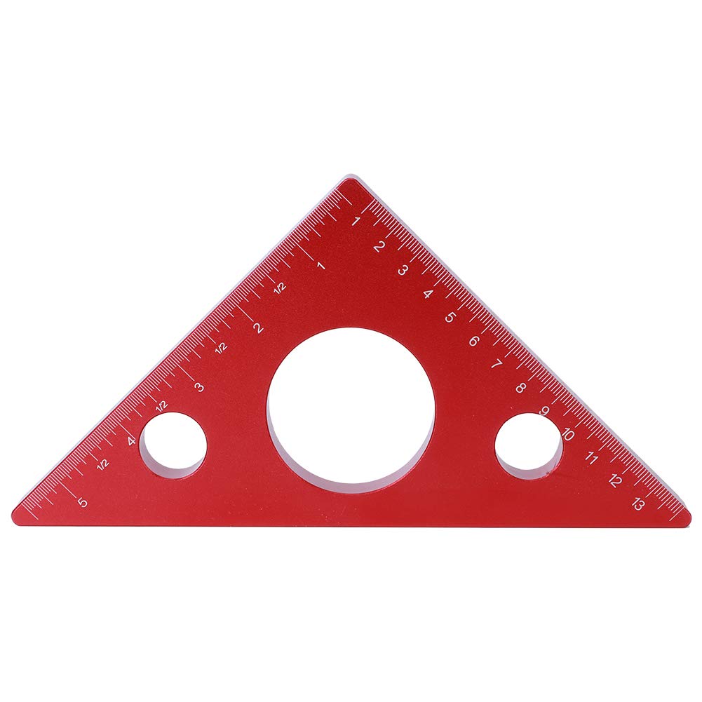 Regla triangular de 5 pulgadas para evitar errores de corte con aleación de aluminio grabada 7