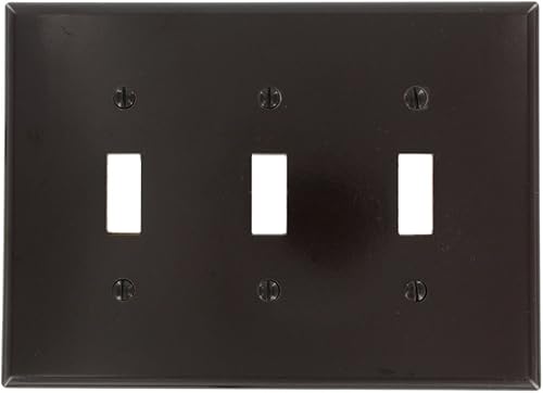 Leviton 80511 Plaque murale pour interrupteur à bascule 3 interrupteurs Marron T