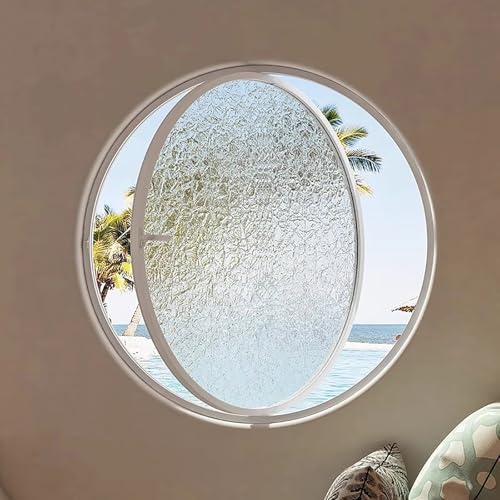 Aluminum Alloy Round Window with Tempered Glass –360° Rotatable Ventilation Windows,Large Flush Mount Shed Porthole Window for Kitchen, Dorm, Bedroom Decor Opening Window(19.7IN/50cm, White - C)