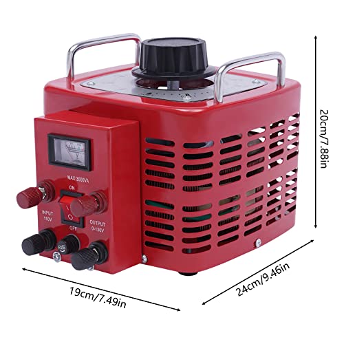110V Voltage Transformer Variable AC Voltage Regulator Metered 3000w 30Amp Auto, 110V AC 60Hz Input Voltage, 0-130V AC 60Hz Output Voltage, 3000VA Max. Power (TDGC2-3KM)
