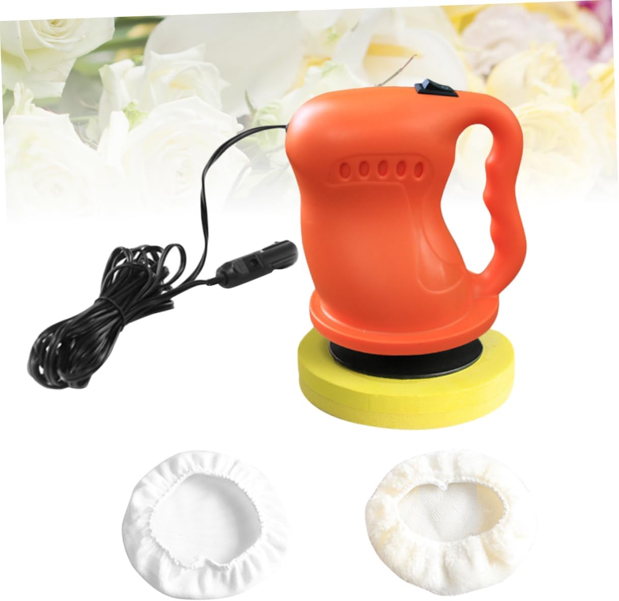 12V Car Polisher Waxing Machine Kit Orange Ergonomic Design for Easy Use Versatile Polishing Waxing Dust Prevention for Car Detailing and Maintenance