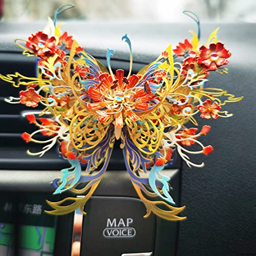 MU 3D Metal Puzzle Model Kits for Adult Flower and Butterfly E-Rain of Flower,Landscape Plants Floral Puzzles Miniature Building,Birthday Gift Auto Car Accessories Home Decor