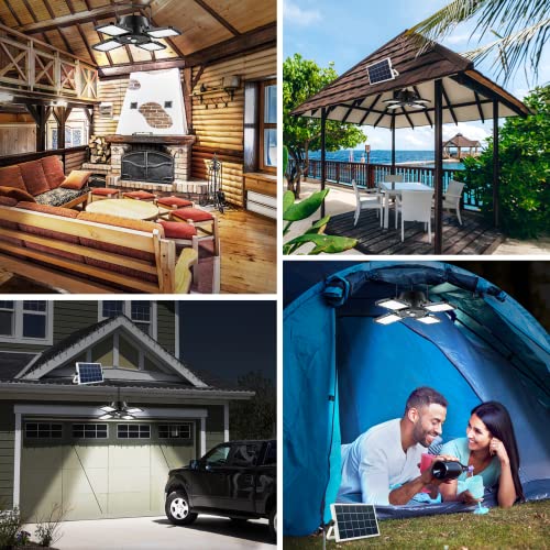 Solar Pendant Lights Outdoor Indoor,Solar Powered Motion Sensor Shed Light With 4 Lighting Mode & Dimmable Remote Control,6000K Ip65 Waterproof Solar Shed Lights Motion Sensor For Yard Garage #TOP6