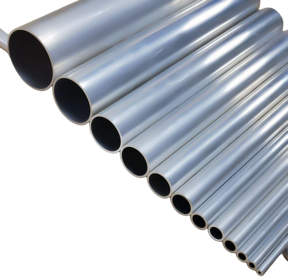 3 Pcs Aluminum Alloy Round Pipe Wall Thickness 2mm Outer Diameter 60mm(2.3622") Inner Diameter 56mm(2.2047") Length 300mm (11.811") Hard Straight Metal Pipe AL6063 Used for DIY(60x56x300mm)