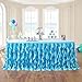 Leegleri 6ft Curly Willow Table Skirt Tulle Table Skirt for Rectangle Table or Round Table, Tutu Table Skirt for Baby Shower,Party,Wedding Decoration (under the sea color)