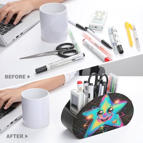 Support de télécommande en cuir à 5 compartiments pour trier vos fournitures