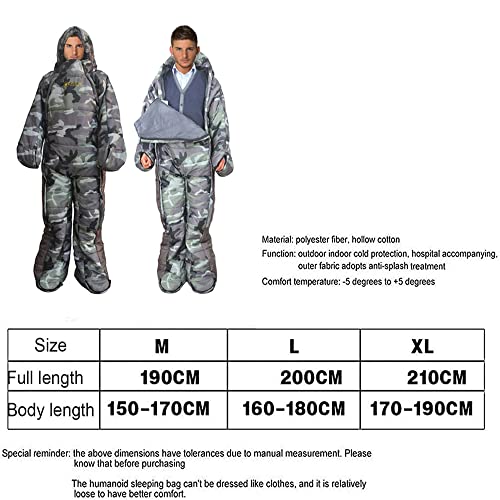 Bolsa de Dormir Usable para Adultos 3 Temporadas Camuflaje XL miniatura 3
