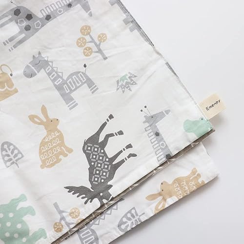 Miniatura 8 de Emenpy Juego de ropa de cama de cuna 100  algodón para niños pequeños 3 piezas incluyen funda de edredón sábana bajera funda de almohada ropa de