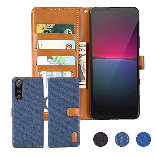 �yAnrek�z�݊��� Xperia 1 V/SO-51D/SOG10/A301SO/XQ-DQ44 �Ή� SONY �f�j���ޗ� �蒠�P�[�X (�_�[�N�u���[) �\�j�[ �G�N�X�y���A1v 2023 �J�o�[ �蒠�^ �J�[�h���[ �T�C�h�}�O�l�b�g �X�^���h�@�\�t��