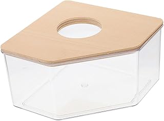 Mikikit Box Hamster Sand Tub Hamster Tubes Acrylic Hamster Toilet Acrylic Sand Bath House Guinea Pig Bathtub Reptile Sand Clear Tub Hamster Sand Bath Case Large Wooden Accessories