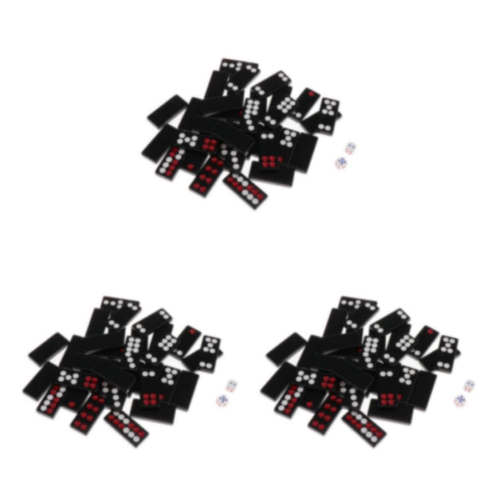 wisoolkic 3 Set of Classic Traditional Chinese Pai Gow Paigow Tile Set Dominoes Game Family Bonding and Entertainment, Type1 3Set