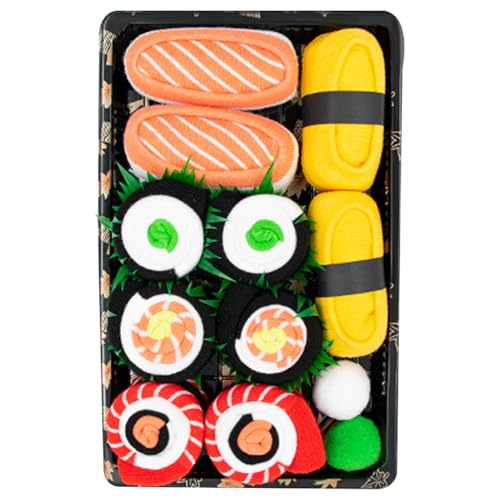 Juego de calcetines de sushi: atún, salmón, pepino, calcetines de algodón Maki, de calcetine de comida divertida, lindos calcetine novedosos para hombres, adultos y mujeres | Regalo calcetín re