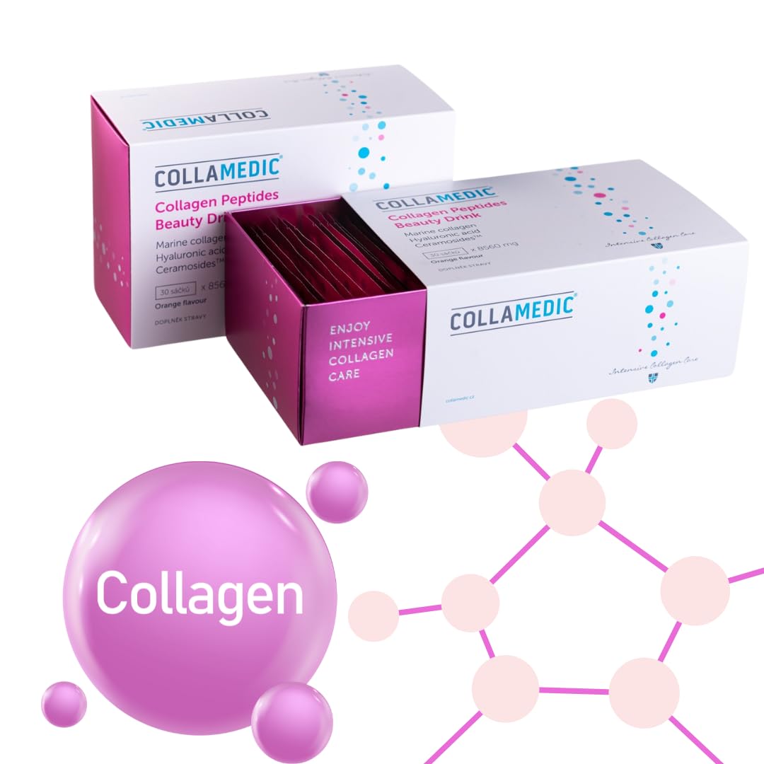 Kollagenpeptide Beauty Drink, angenehmer Orangengeschmack, Meereskollagen mit Hyaluronsäure, Phytoceramide, Oligopeptide, 30 Beutel x 8560 mg
