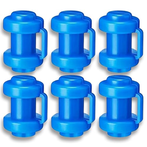 Andreas Dell Kappen für innenliegendes Sicherheitsnetz – Ersatzkappen für Trampoline, strapazierfähiges Kunststoffmaterial, Schutzkappen für Netzpfosten, Wetterbeständig & UV-beständig (Blau, 6)